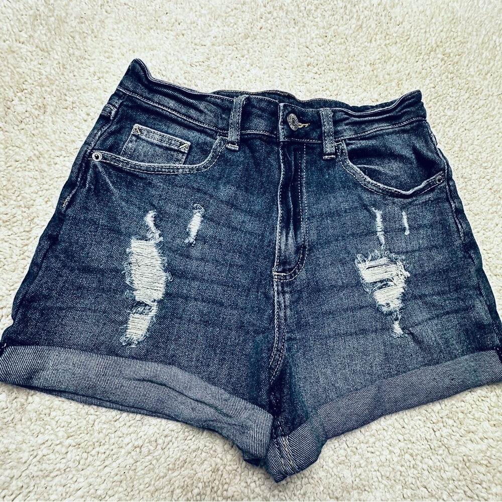 Justice Cutoffs  Intentionally Distressed, Rolled Cuff Med Wash Size 14 Plus